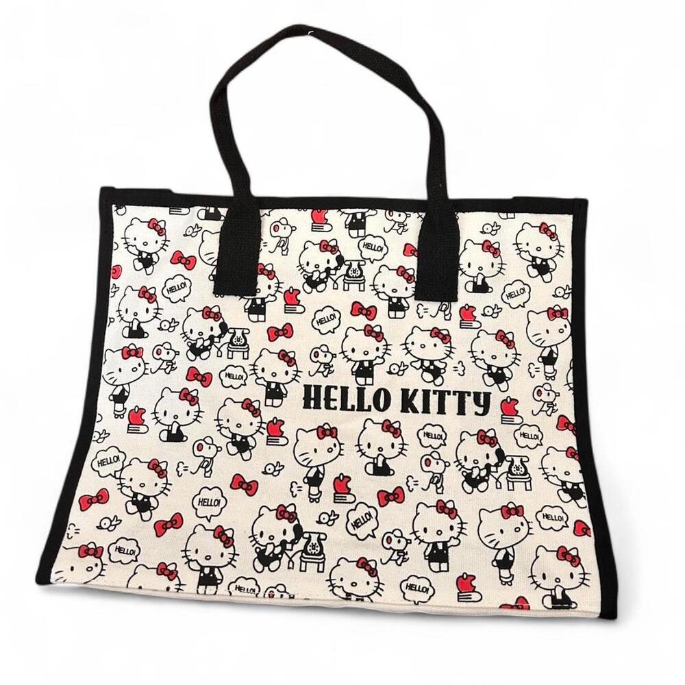 Hello kitty
Cream and black tote bag